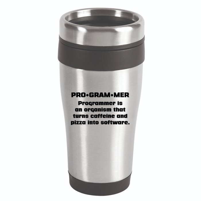 Definition of A Programmer Funny Coffee 16oz Travel Tumbler