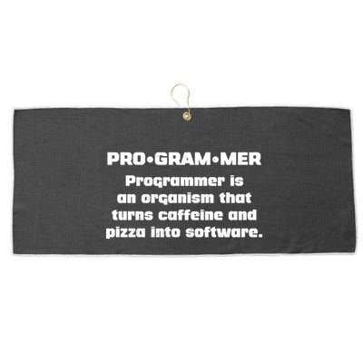 Definition of A Programmer Funny Coffee Large Microfiber Waffle Golf Towel