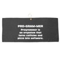 Definition of A Programmer Funny Coffee Large Microfiber Waffle Golf Towel