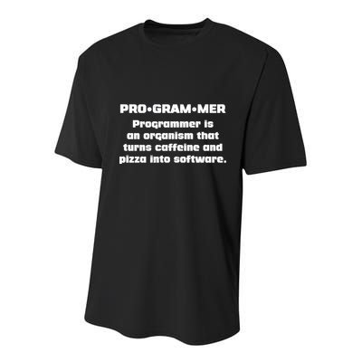 Definition of A Programmer Funny Coffee Youth Performance Sprint T-Shirt