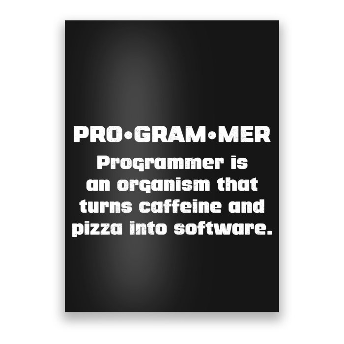Definition of A Programmer Funny Coffee Poster