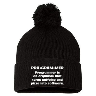 Definition of A Programmer Funny Coffee Pom Pom 12in Knit Beanie
