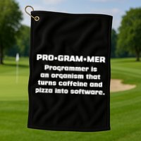 Definition of A Programmer Funny Coffee Golf Towel
