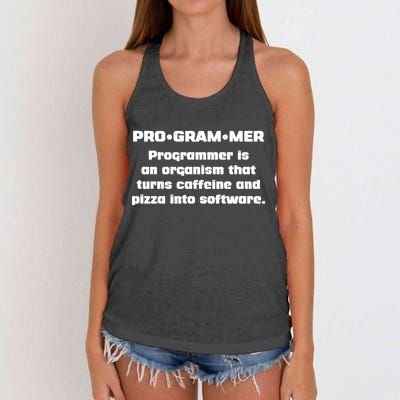 Definition of A Programmer Funny Coffee Women's Knotted Racerback Tank