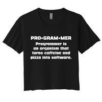 Definition of A Programmer Funny Coffee Women's Crop Top Tee