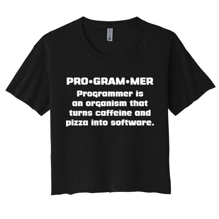 Definition of A Programmer Funny Coffee Women's Crop Top Tee