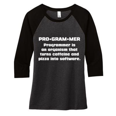 Definition of A Programmer Funny Coffee Women's Tri-Blend 3/4-Sleeve Raglan Shirt