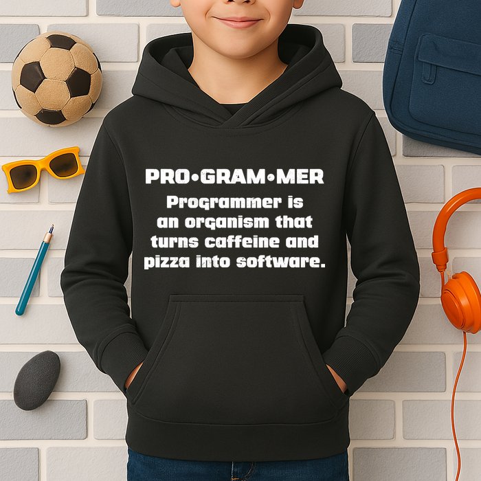 Definition of A Programmer Funny Coffee Kids Hoodie