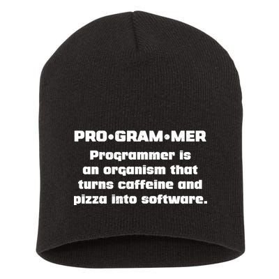 Definition of A Programmer Funny Coffee Short Acrylic Beanie