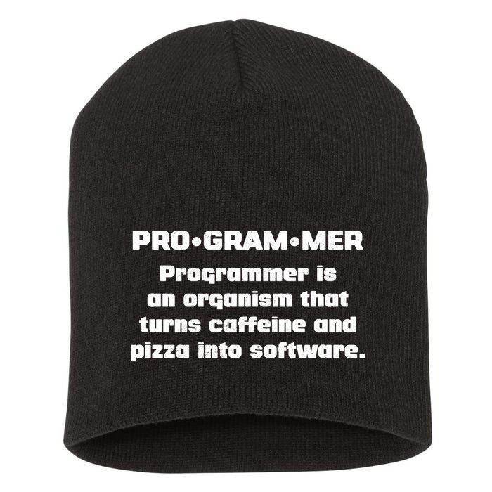 Definition of A Programmer Funny Coffee Short Acrylic Beanie