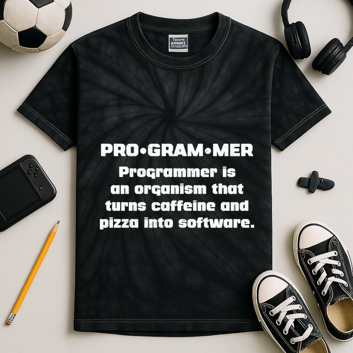 Definition of A Programmer Funny Coffee Kids Tie-Dye T-Shirt
