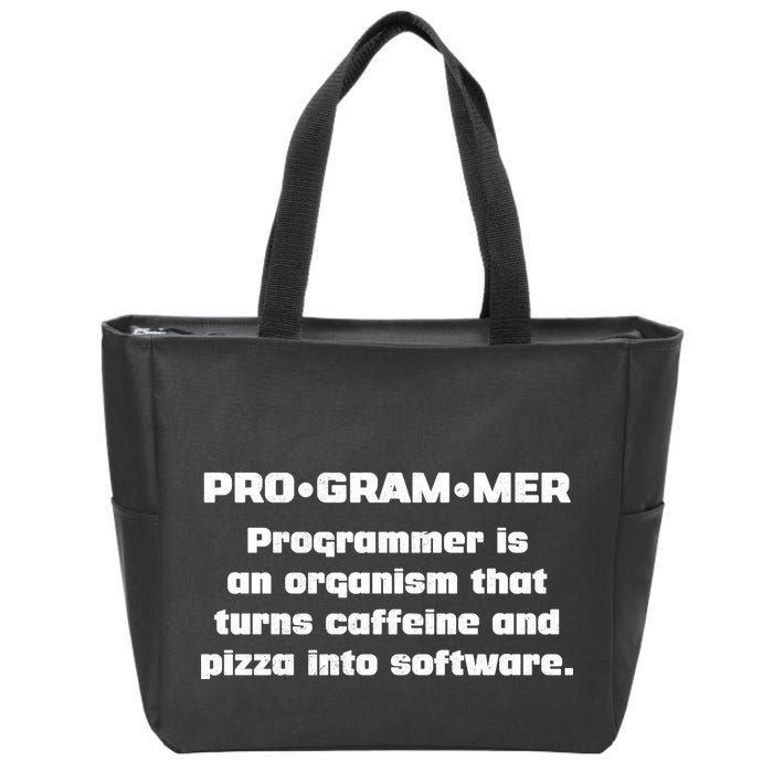Definition of A Programmer Funny Coffee Zip Tote Bag