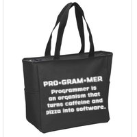 Definition of A Programmer Funny Coffee Zip Tote Bag