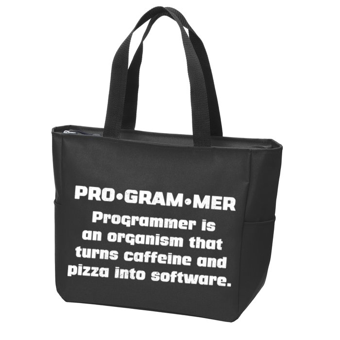 Definition of A Programmer Funny Coffee Zip Tote Bag