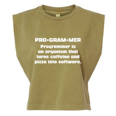 Definition of A Programmer Funny Coffee Garment-Dyed Women's Muscle Tee