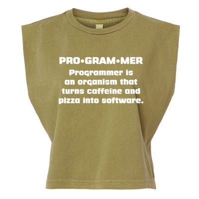 Definition of A Programmer Funny Coffee Garment-Dyed Women's Muscle Tee