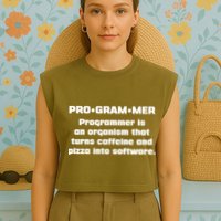 Definition of A Programmer Funny Coffee Garment-Dyed Women's Muscle Tee