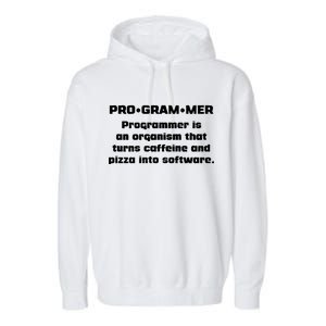 Definition of A Programmer Funny Coffee Garment-Dyed Fleece Hoodie