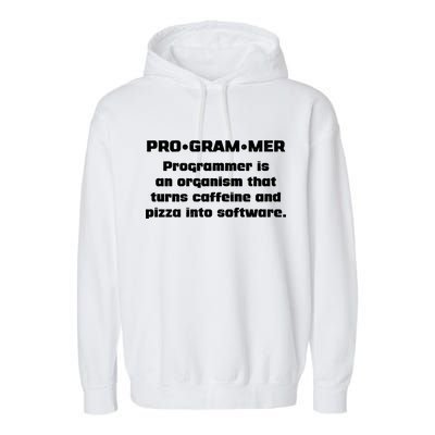 Definition of A Programmer Funny Coffee Garment-Dyed Fleece Hoodie