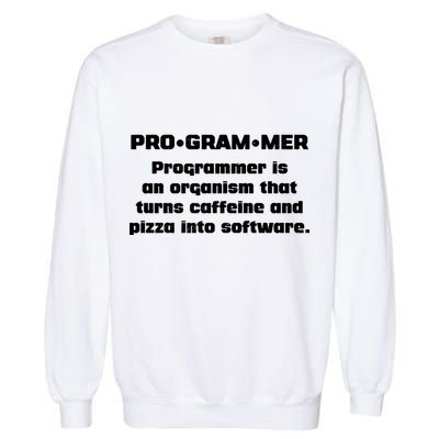 Definition of A Programmer Funny Coffee Garment-Dyed Sweatshirt