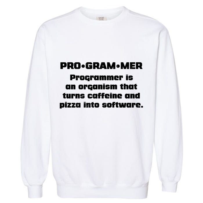 Definition of A Programmer Funny Coffee Garment-Dyed Sweatshirt