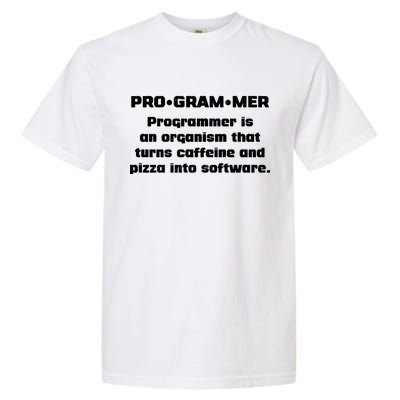 Definition of A Programmer Funny Coffee Garment-Dyed Heavyweight T-Shirt