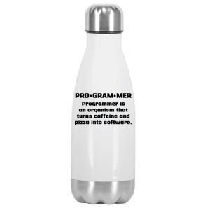 Definition of A Programmer Funny Coffee Stainless Steel Insulated Water Bottle