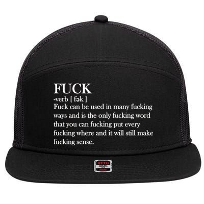 Definition Of F*ck 7 Panel Mesh Trucker Snapback Hat