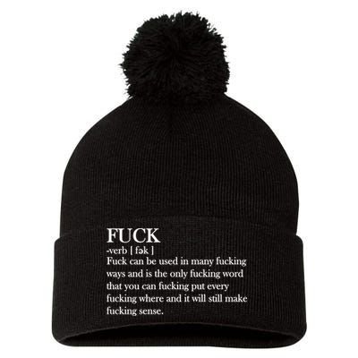 Definition Of F*ck Pom Pom 12in Knit Beanie