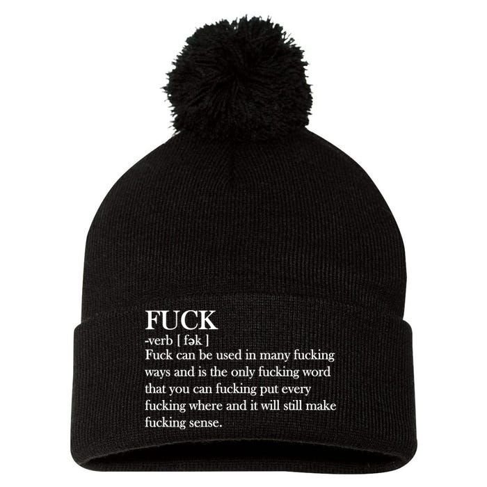 Definition Of F*ck Pom Pom 12in Knit Beanie
