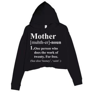 Definition Of Mother Crop Fleece Hoodie