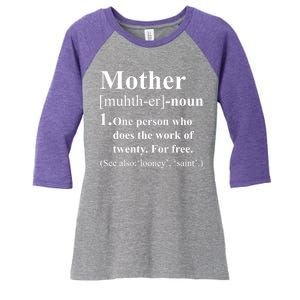 Definition Of Mother Women's Tri-Blend 3/4-Sleeve Raglan Shirt