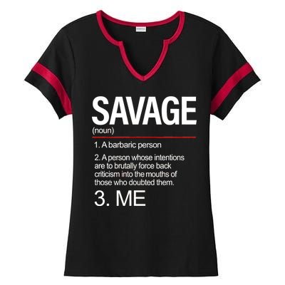 Definition Of Savage Ladies Halftime Notch Neck Tee