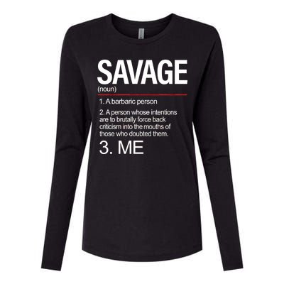 Definition Of Savage Womens Cotton Relaxed Long Sleeve T-Shirt