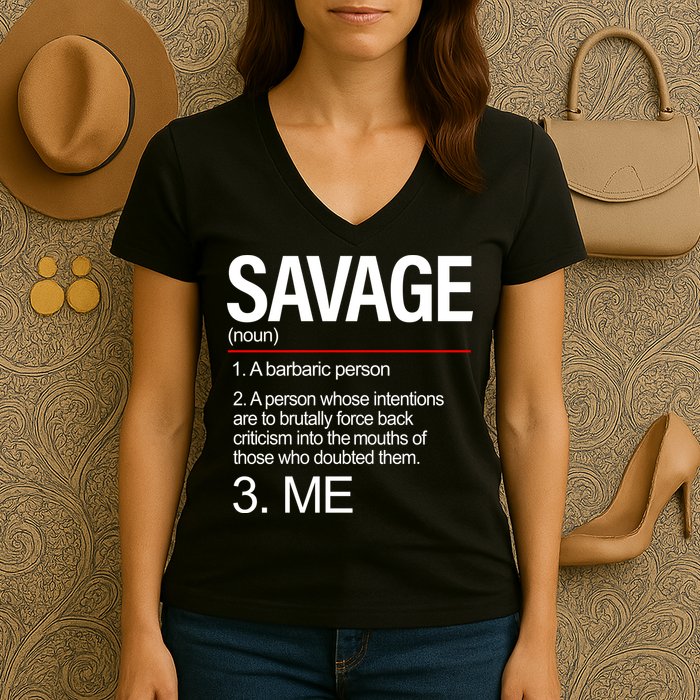 Definition Of Savage Women's V-Neck T-Shirt