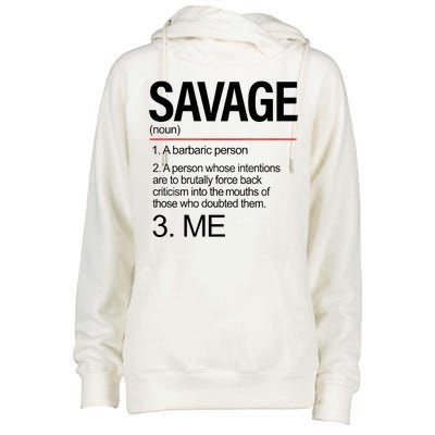 Definition Of Savage Womens Funnel Neck Pullover Hood