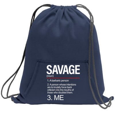 Definition Of Savage Sweatshirt Cinch Pack Bag