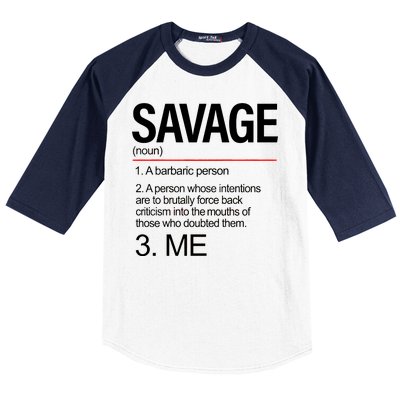 Definition Of Savage Baseball Sleeve Shirt