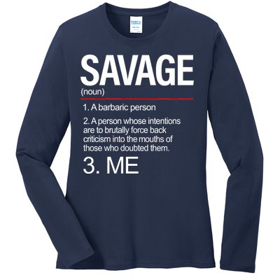 Definition Of Savage Ladies Long Sleeve Shirt