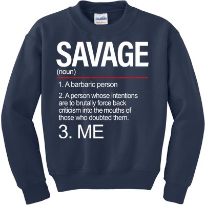 Definition Of Savage Kids Sweatshirt