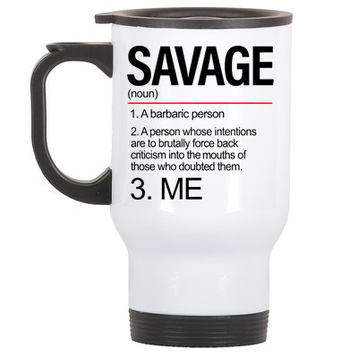 Definition Of Savage Stainless Steel Travel Mug