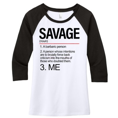 Definition Of Savage Women's Tri-Blend 3/4-Sleeve Raglan Shirt