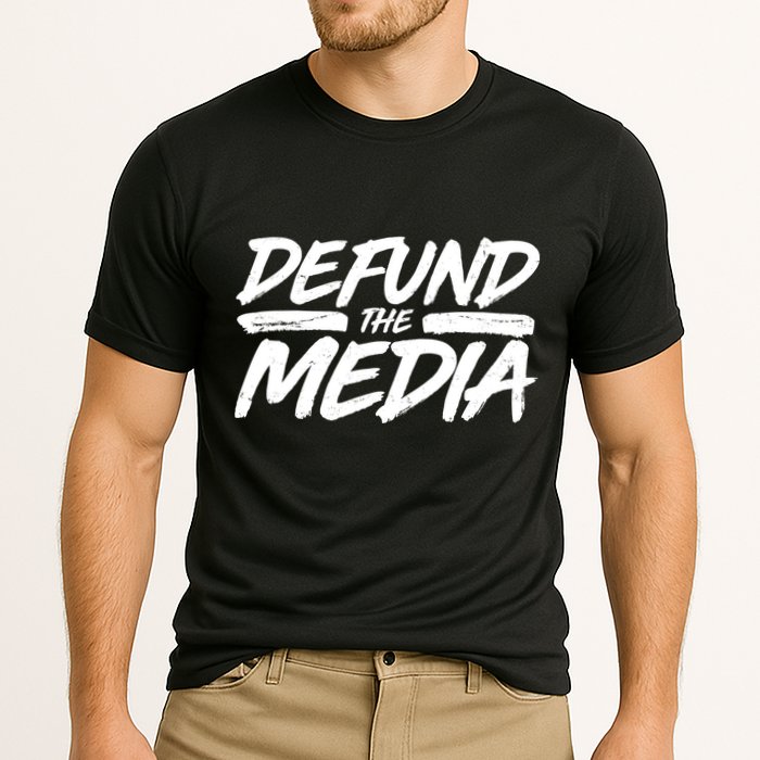 Defund The Media Distressed Performance Shirt