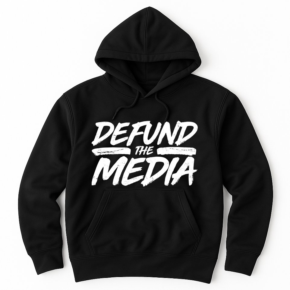 Defund The Media Distressed Hoodie