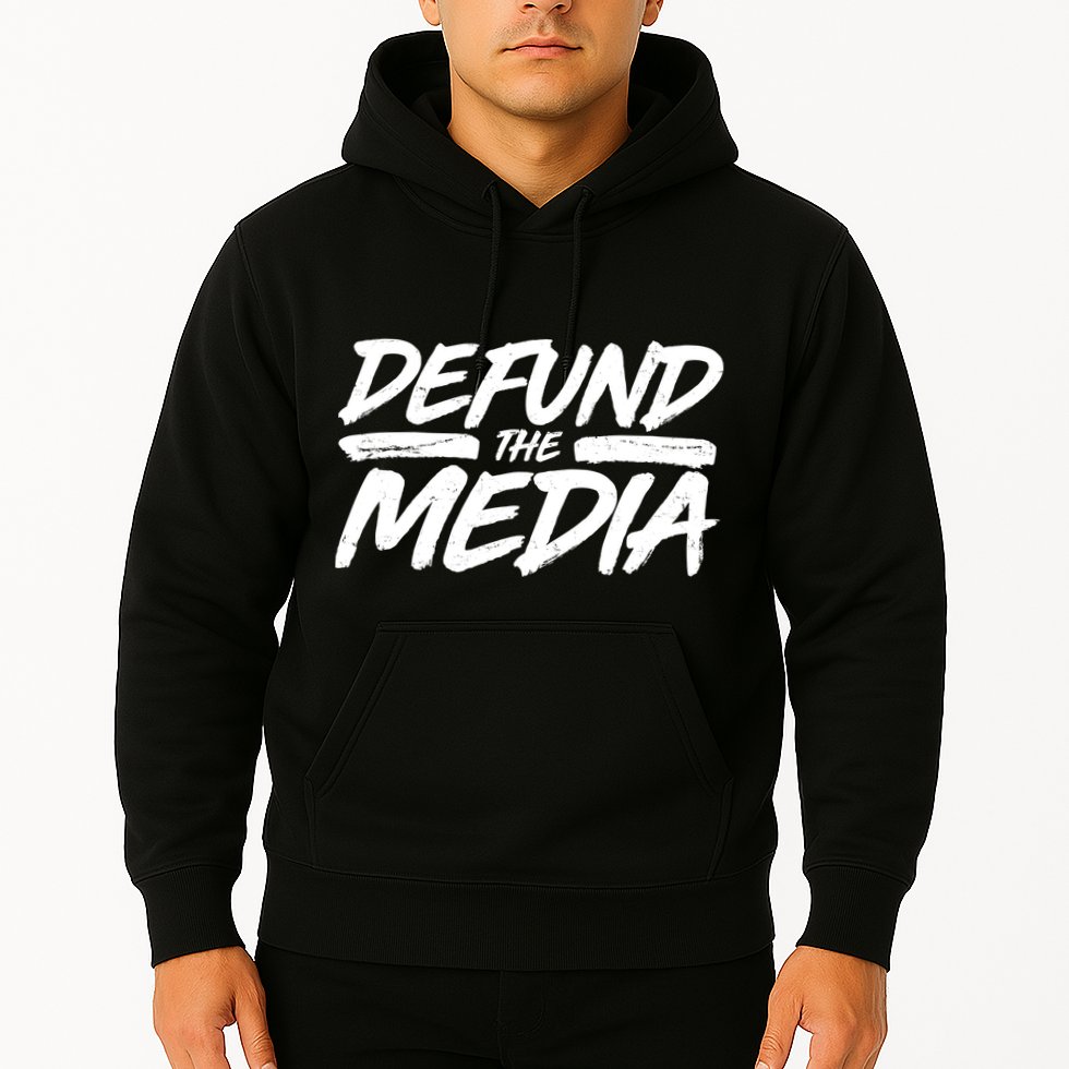 Defund The Media Distressed Hoodie