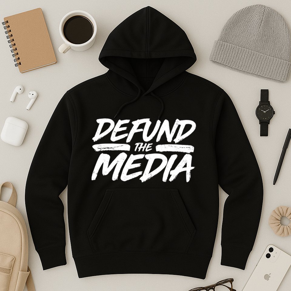 Defund The Media Distressed Hoodie