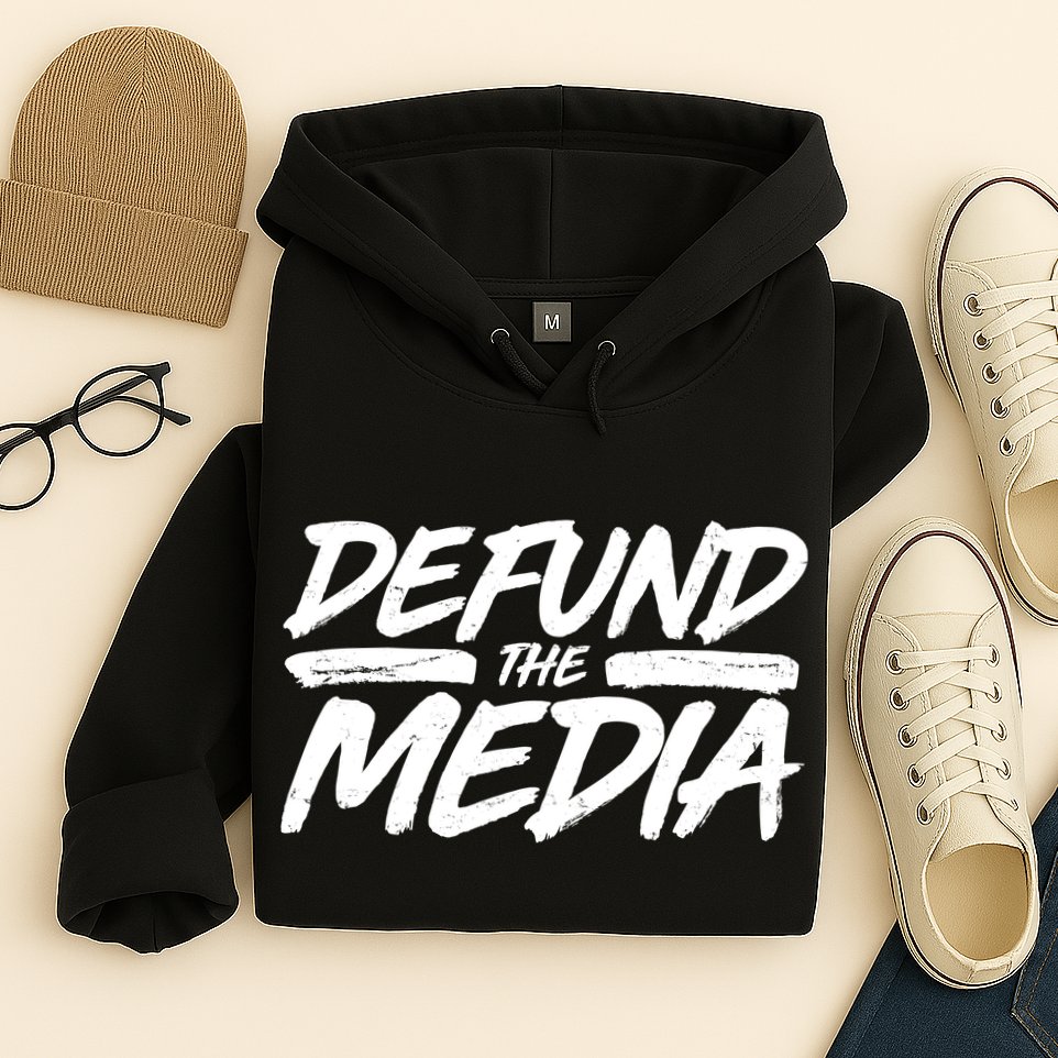 Defund The Media Distressed Hoodie