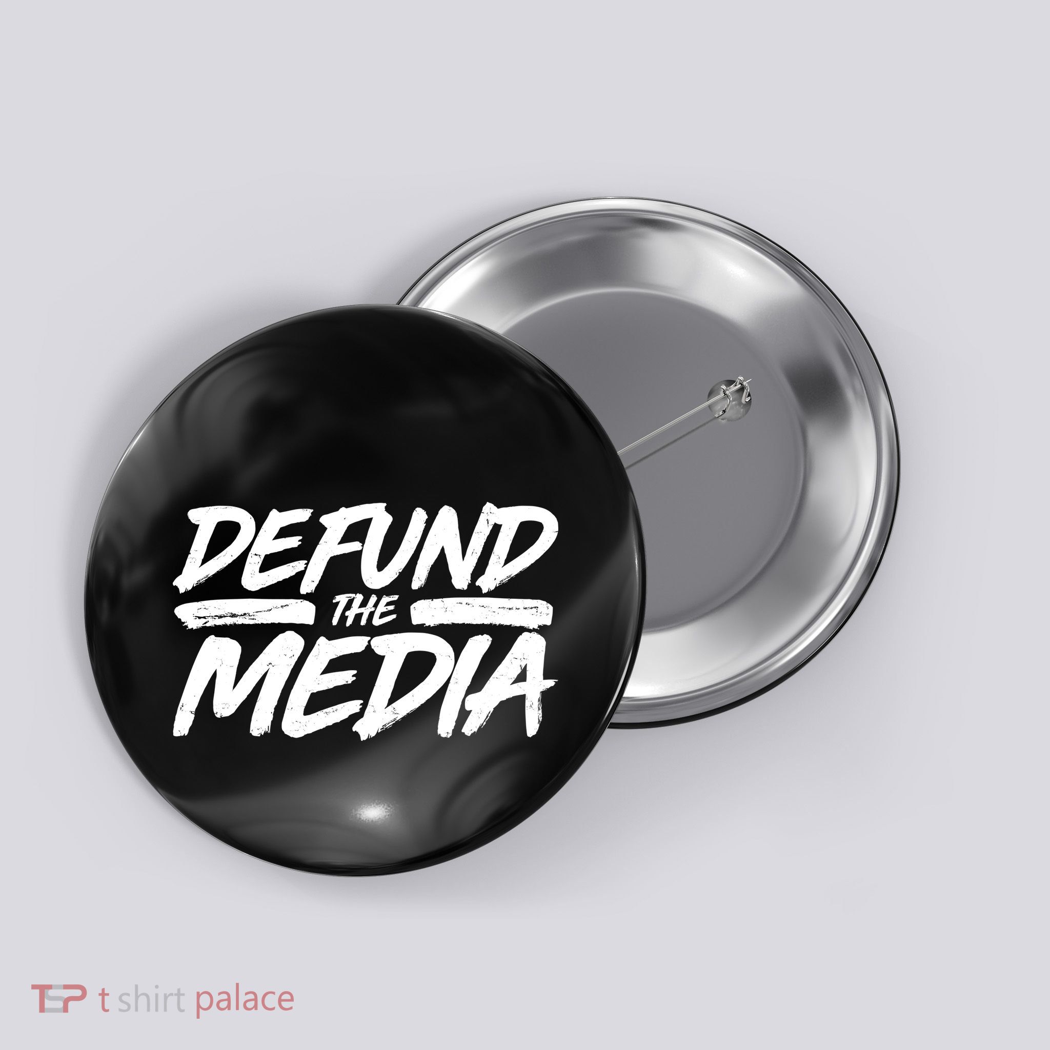 Defund The Media Distressed Button