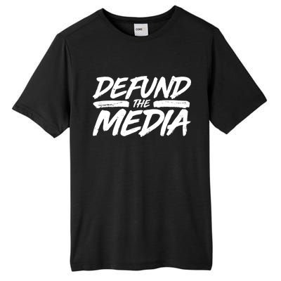 Defund The Media Distressed Tall Fusion ChromaSoft Performance T-Shirt