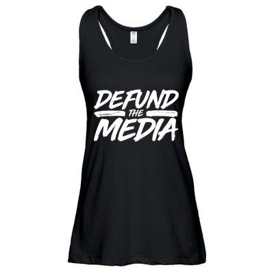 Defund The Media Distressed Ladies Essential Flowy Tank